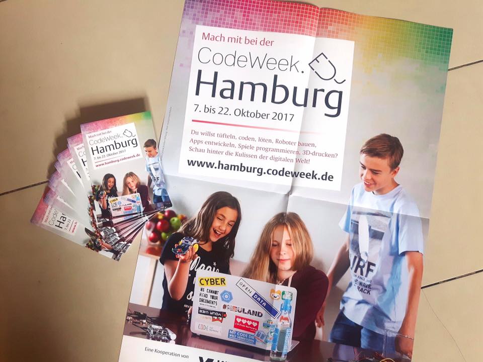 Postkarten und Poster aus der CodeWeek-Kampagne 2017