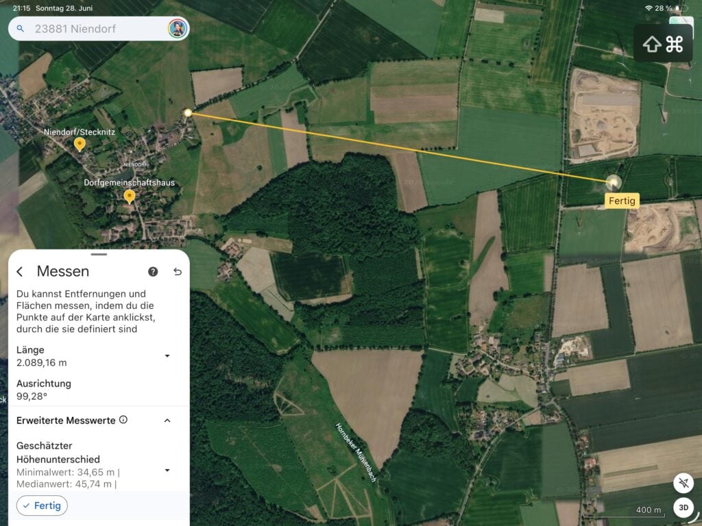 Entfernung Friedhelm Windpark Woltersdorf